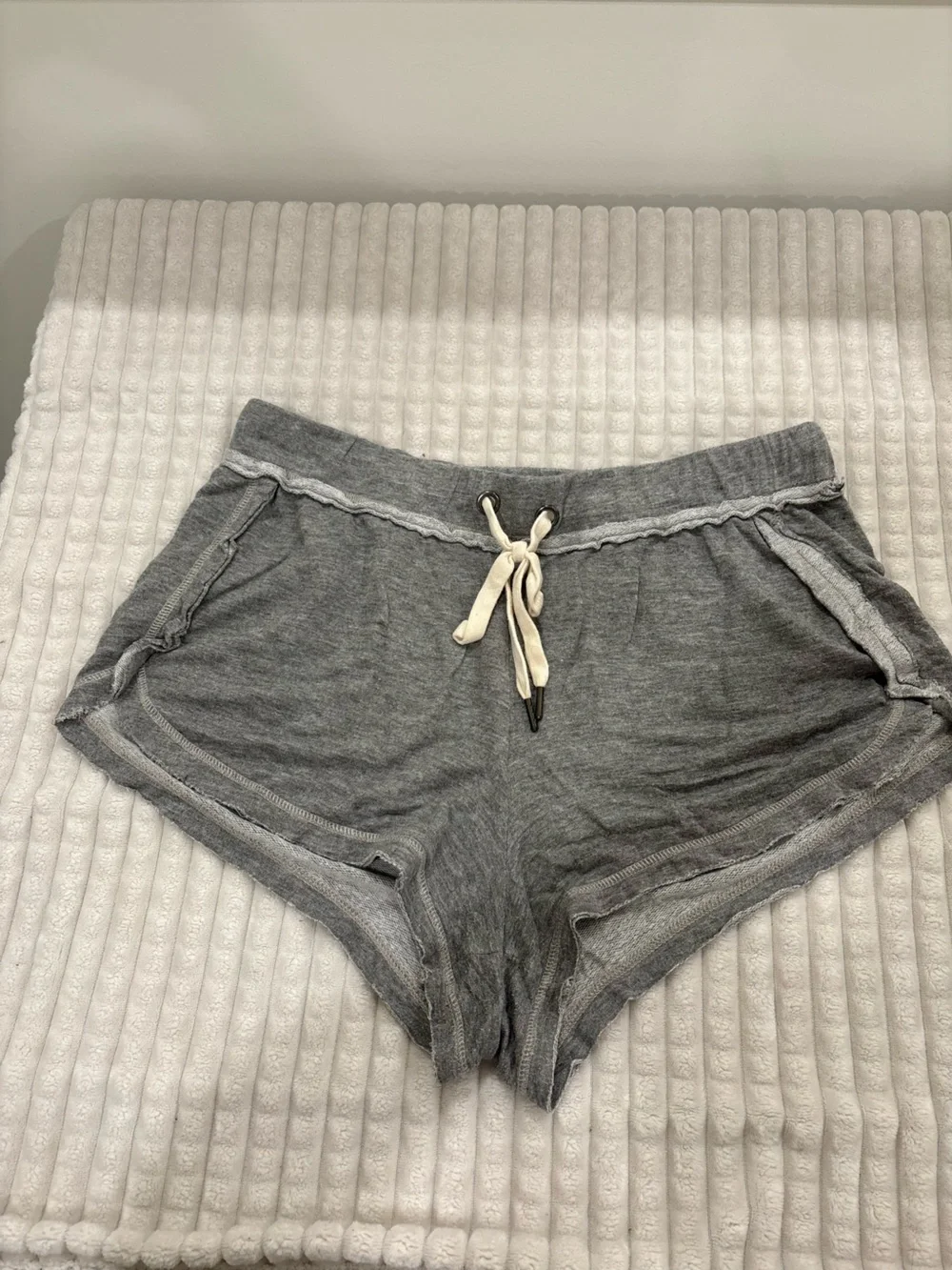 Women's Gray Lounge Shorts with Drawstring